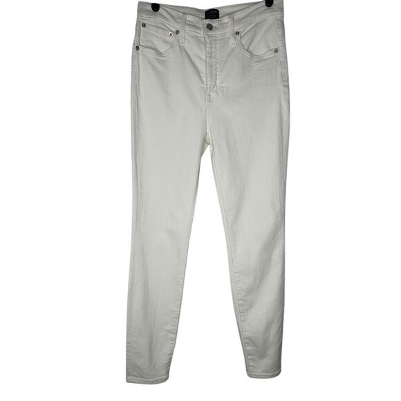 J Crew Jeans Size 27 Mercantile White High Rise Skinny W28xL27 Stretch Denim - Picture 1 of 15